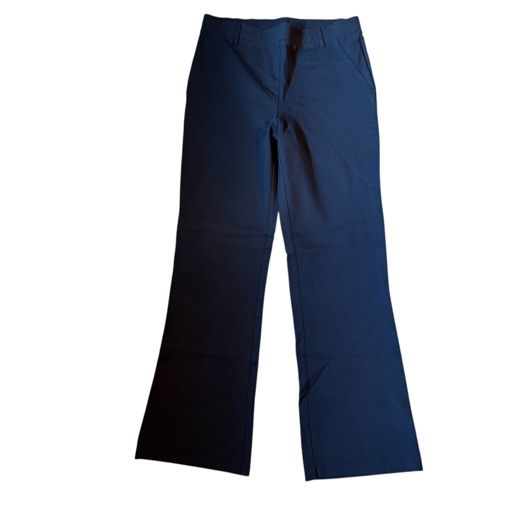 Quince Womens Ultra-Stretch Ponte Bootcut Pant Navy Pull On M Petite